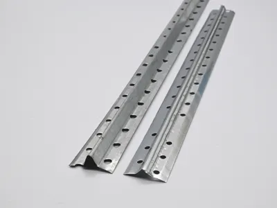 Galvanized leveling bead with deformation resistance for wall and floor leveling applications.