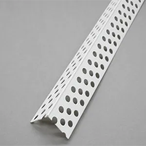 White perforated PVC corner bead.