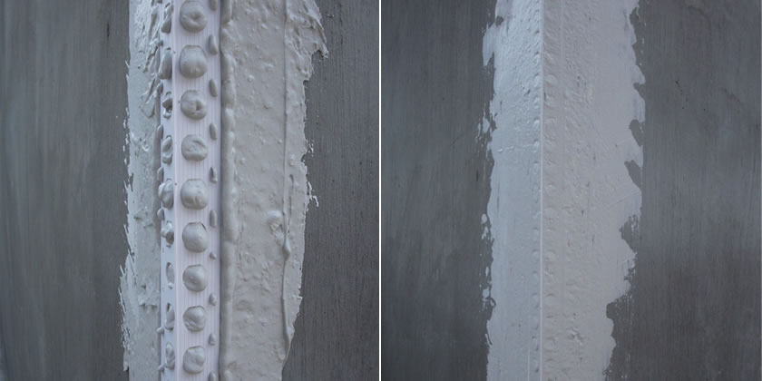 The UPVC corner bead embed in the hole tightly then slick finishing and straight line appeared with the scraper blade using.