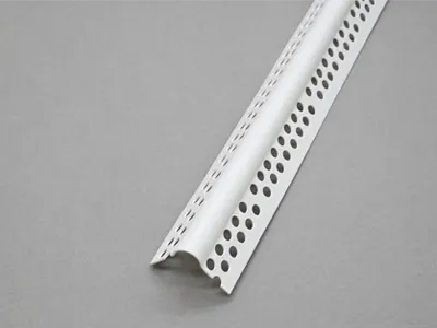 The vinyl corner bead consists of two flanges with the round hole for great adhesion and round nose bead for corner shape.