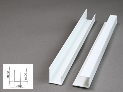 White U-shaped divider strip for exterior wall edge trim