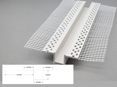 White flanged mesh-adhered divider strip