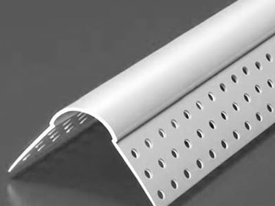 One PVC bullnose corner bead that made up of the big round nose and perforated flange with the color of white.